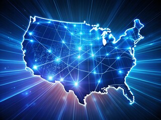 Long Exposure Photo of Illinois Map Highlighted on USA Map