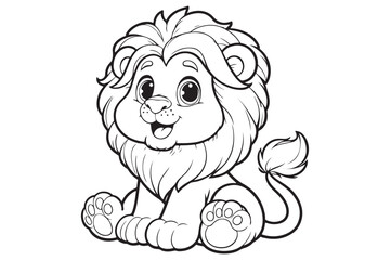 Kawaii lion illustration kids' coloring books