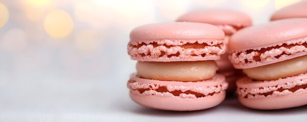 Fototapeta premium pink macarons, french pastries, sweet treat - pastel colors