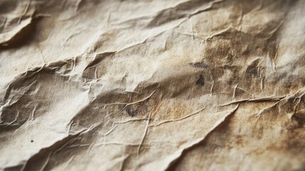Fototapeta premium Close-up Texture of a Crinkled and Stained Paper