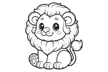 Kawaii lion illustration kids' coloring books