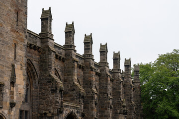 Close-up of gothic buttresses at St Salvator's Chapel in St. Andrews