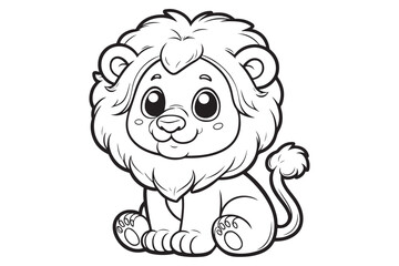 Kawaii lion illustration kids' coloring books