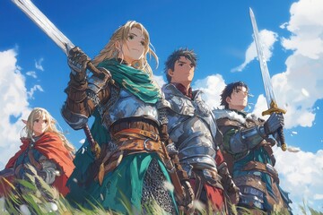 Epic quest for legendary artifact dark forest slice of life manga high detail armor adventurous viewpoint