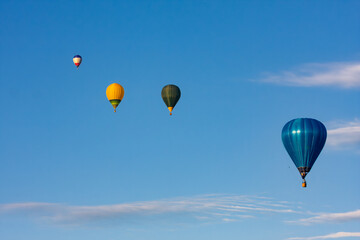 Vibrant Hot Air Balloons in the Open Blue Sky