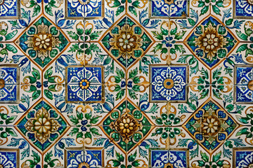 Intricate Floral Tile Pattern. A Glimpse into Architectural Beauty