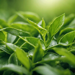 Green tea leaves garden