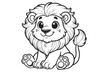 Kawaii lion illustration kids' coloring books