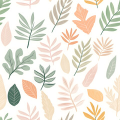 floral flower and leaf elements modern doodle illustrator seamless pattern for wallpaper or background