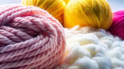 Luxurious Merino & Plush Yarn Close-Up - Soft Winter Texture
