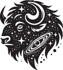 Bison head silhouette 