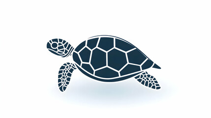 Obraz premium Sea Turtle Silhouette, Ocean Wildlife, Gracefully Swimming