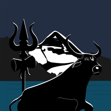 A striking artwork featuring Lord Shiva's sacred symbols 
