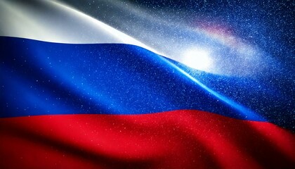 Naklejka premium CG Illustration of Russian Flag Waving Against Space Background.