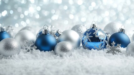 Christmas background with christmas baubles gifts decoration - Xmas theme