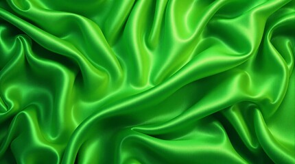 Obraz premium Realistic Green Silk Fabric Texture Background for Luxury Design
