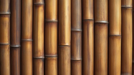 Fototapeta premium Close-Up of a Bamboo Wall