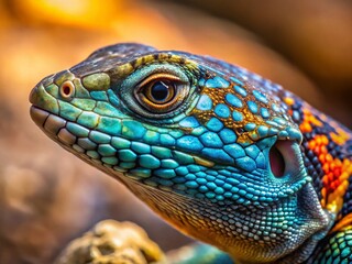 Fototapeta premium Macro Close-Up of Western Side-Blotched Lizard (Uta stansburiana elegans) - Detailed Reptile Portrait