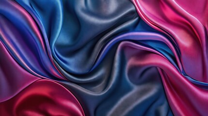 Blue dark gray purple pink background. Silk satin fabric. Luxury elegant beauty premium rich. Shiny glitter shimmer silky. Drapery fold crease. 