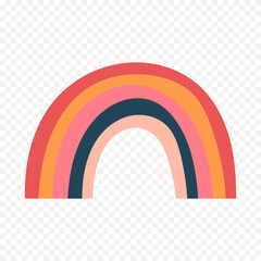 Hand drawn rainbow element. Boho rainbow hand drawn illustration