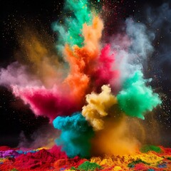 Fototapeta premium festival of colors, happy holi colourfully smoke and splash background