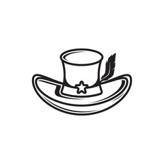 Sombrero hat icon flat design vector