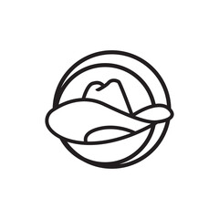 Sombrero hat icon flat design vector