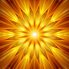 Obraz premium Golden Flower Abstract Art. Geometric Pattern with Radiant Design