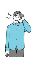 体調不良で悩む中年男性