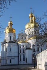 Fototapeta premium cross, gold, kyiv, Kiev-Pechersk Lavra,Ukraine, kiev, church, architecture, cathedral, religion, tower, building, cross, orthodox, landmark, old, history, orthodoxy, faith