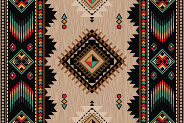 Native american Southwest design Aztec pattern and Navajo design indian ornament pattern geometric ethnic textile texture tribal aztec pattern navajo mexican fabric seamless Vector decoration fashion