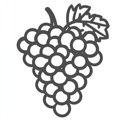 A Simple Line Drawing Of A Bunch Of Grapes