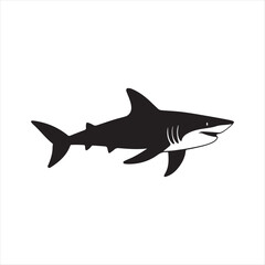 shark silhouette vector line art logo