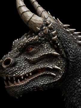 Majestic Portrait of a Black Dragon