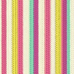 Seamless Linen Knit Textile Background with Colorful Geometric Patterns And Shapes