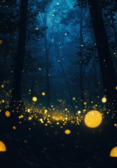 "Enchanted Night: A Dance of Glowing Fireflies"