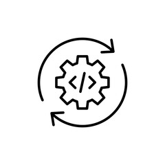 Software update outline icons, minimalist vector illustration ,simple transparent graphic element .Isolated on white background