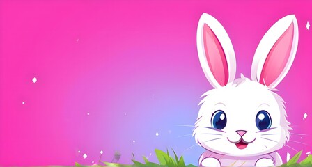 Obraz premium Simple cartoon Easter bunny, abstract illustration