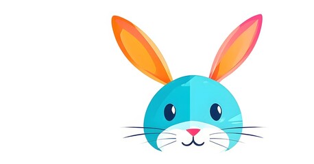 Fototapeta premium Simple cartoon Easter bunny, abstract illustration