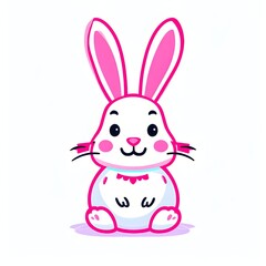 Obraz premium Simple cartoon Easter bunny, abstract illustration