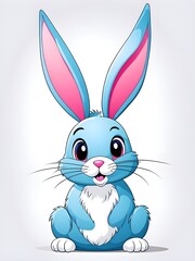 Fototapeta premium Simple cartoon Easter bunny, abstract illustration