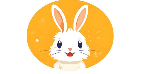 Fototapeta premium Simple cartoon Easter bunny, abstract illustration