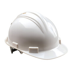 Fototapeta premium White safety construction helmet, isolated on a transparent background