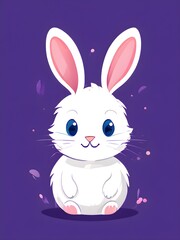 Fototapeta premium Simple cartoon Easter bunny, abstract illustration