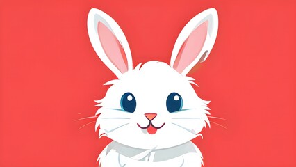 Obraz premium Simple cartoon Easter bunny, abstract illustration