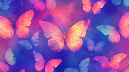 Bold Psychedelic Butterfly Wallpaper