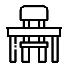 Fototapeta premium school desk Line Icon