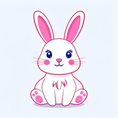 Fototapeta premium Simple cartoon Easter bunny, abstract illustration