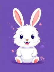 Fototapeta premium Simple cartoon Easter bunny, abstract illustration