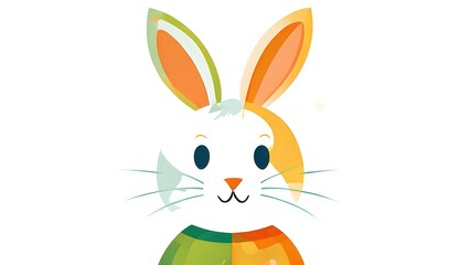 Fototapeta premium Simple cartoon Easter bunny, abstract illustration